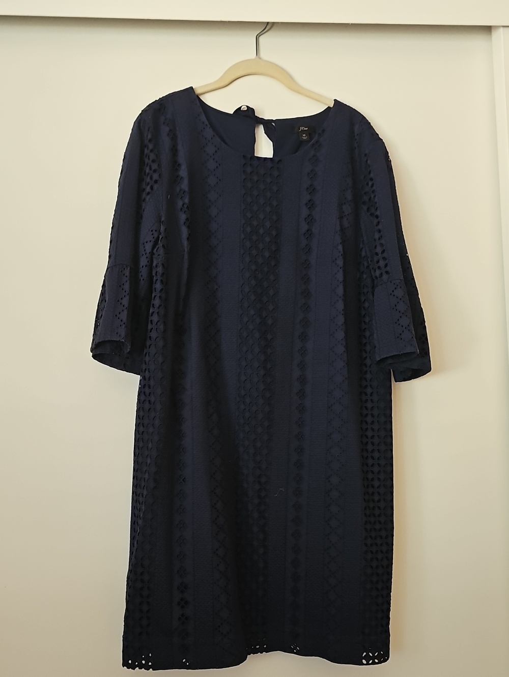 J Crew Women's Navy Lace Shift Dress